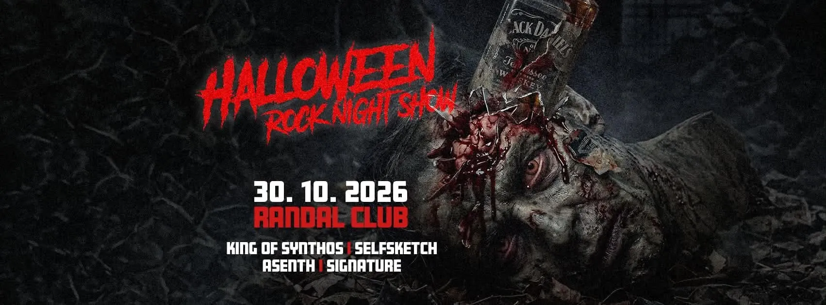 Plagát Halloween Rock Night Show 30. 10. 2026, Randal Club – King of Synthos, Selfsketch, Asenth, Signature